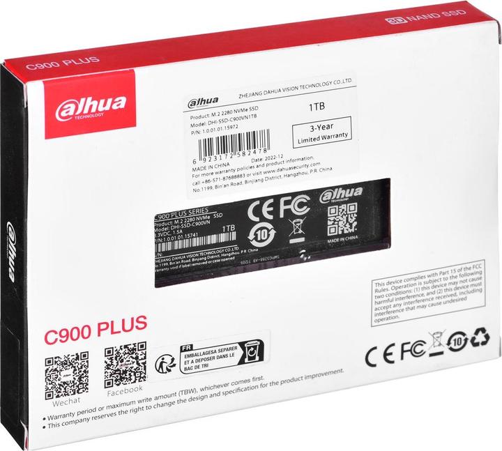Actual product image Dahua Technology DHI-SSD-C900VN1TB Internal Solid State Drive M.2 1000 GB PCI Express 3.0 3D TLC NVM (1000 GB, M.2 2280)