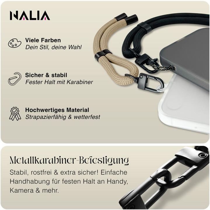Actual product image Nalia Wristy Lanyard Handykette – Universal Trageband für Smartphones – Verstellbar, Soft & Elastisch