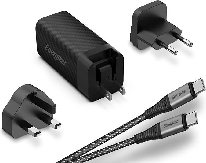 Actual product image Energizer Power Delivery Charger - 65 W - EU/UK/US incl. USB-C to USB-C cable (65 W)