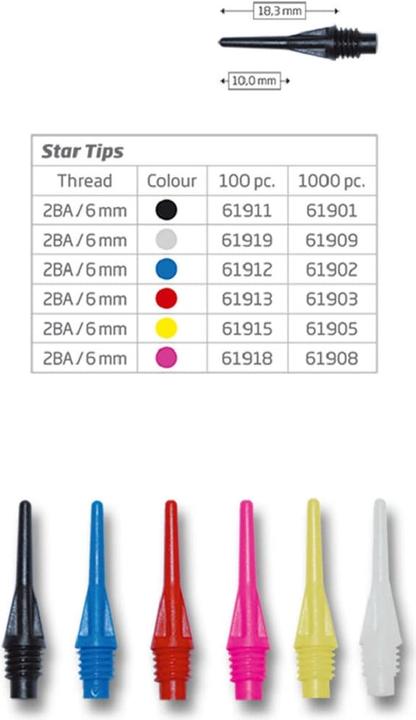 Image du produit Bull's Star Soft Tips 6mm(2BA)