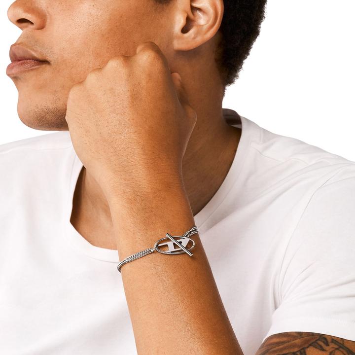 Immagine prodotto Diesel Oval D Logo Armband (17.50 cm, Acciaio inossidabile)