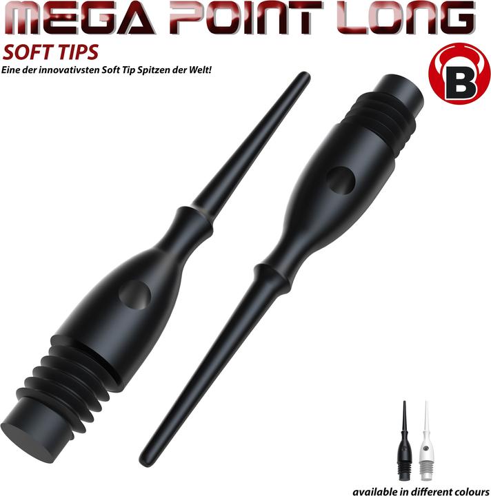 Actual product image Bull's Mega Point Tips Long 6mm(2BA)