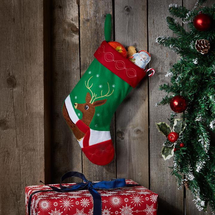 Actual product image tectake Deer Christmas stocking