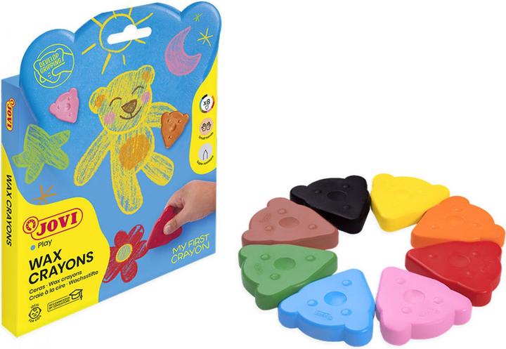 Actual product image Jovi L'OURS MAGIQUE wax crayons 8 bear-shape basic colors (Multicoloured, 8 x)