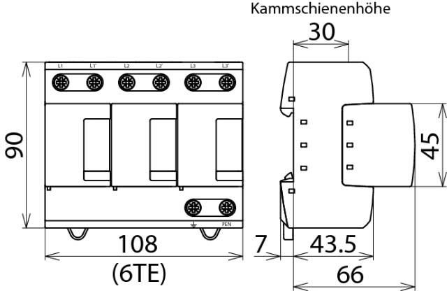 Produktbild Dehn SOEHNE 951 300 KombiAbleiter Modular ventil DV TNC 255