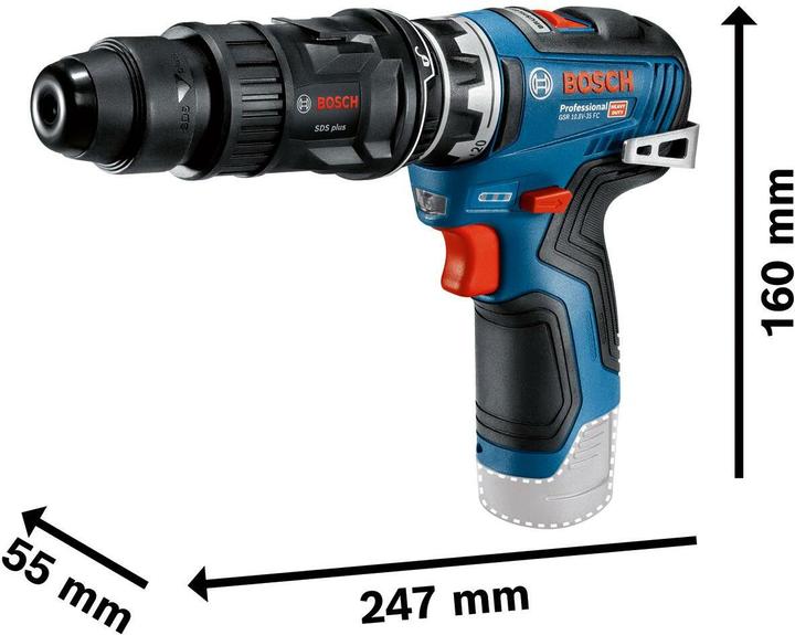 Actual product image Bosch Professional GSR 12V-35 FC (GFA 12-H. 2xPC3.0Ah) (Rechargeable battery operated)