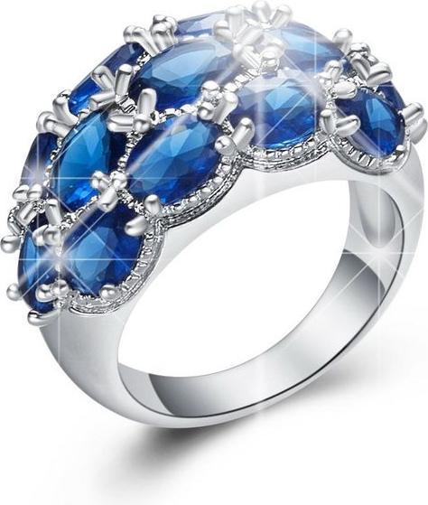 Produktbild Hermex versilberter Ring mit Sapphire Quartz Blau - Gr. 55 / Size 7 (7)