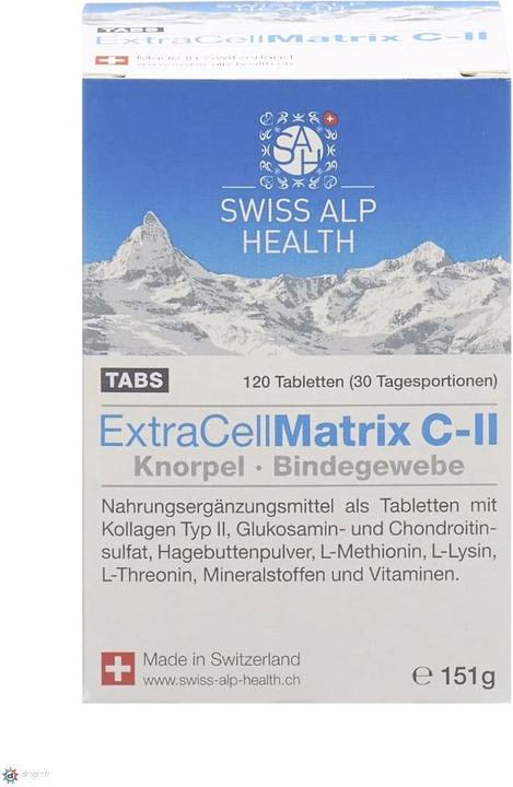 Valori nutrizionali e ingredienti Swiss Alp Health ExtraCellMatrix (120 Pezzo/i, Pillole, 210 g)