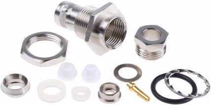 Actual product image Telegärtner BNC cable mount socket G02, G39 75 Ohm, MIL gland IP 54, A11, Z04, G02 (RG-59 B/U), UG-910 B/