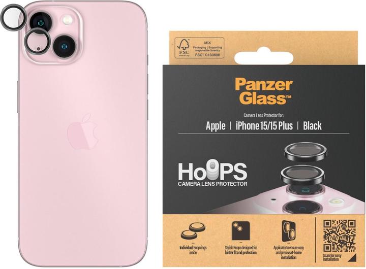 Produktbild PanzerGlass Hoops Camera Lens Protector (1 Stück, Apple iPhone 15)