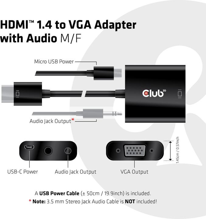 Productafbeelding Club 3D CAC-1302 (VGA, 24 cm)