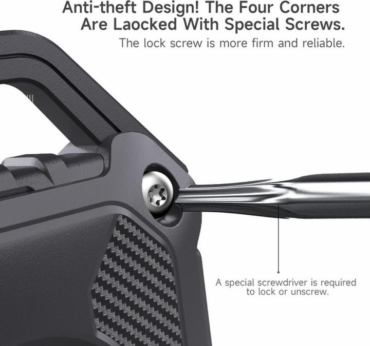Actual product image Screenguard Apple Airtag Rugged Waterproof Case with key ring