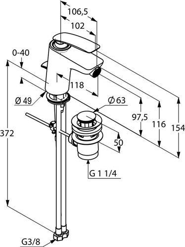 Immagine prodotto Kludi Miscelatore per bidet BALANCE, nero opaco