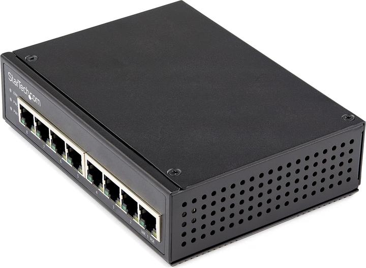 Actual product image StarTech Industrial 8 Port Gigabit PoE Switch - - Power Over Ethernet Switch - GbE PoE+ Unmanaged Switch - (8 Ports)