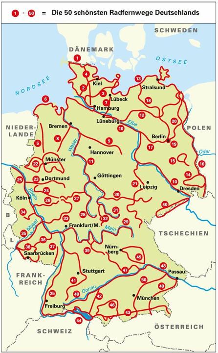 Produktbild Die 50 schönsten Radfernwege in Deutschland (Deutsch, Oliver Kockskämper, 2021)