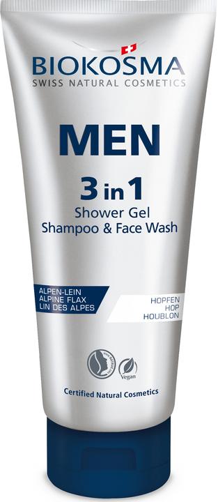 Biokosma Men's Care Shampoo & Showergel & Face Wash (200 ml, Flüssiges Shampoo)