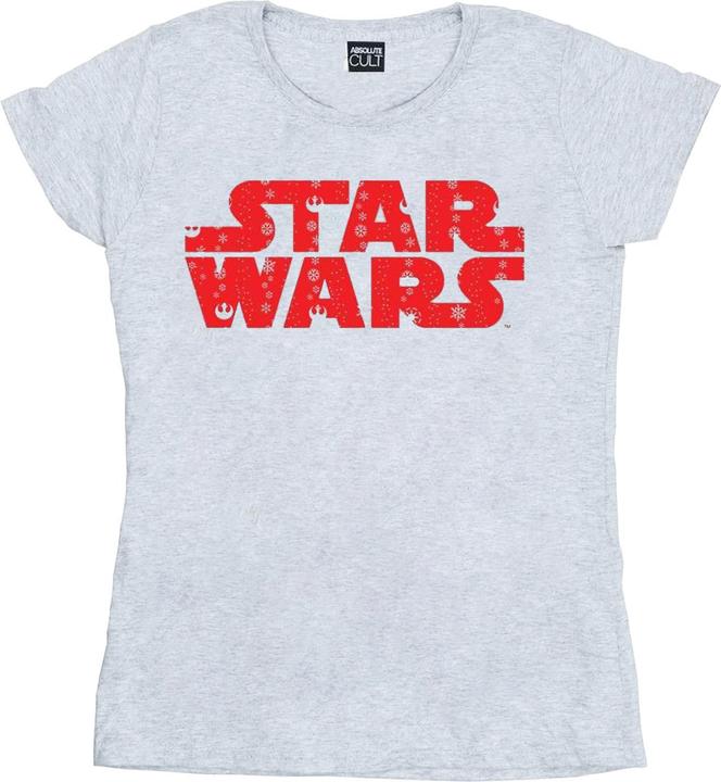 Actual product image Star Wars Womens/Ladies Christmas Logo Cotton T-Shirt (L)