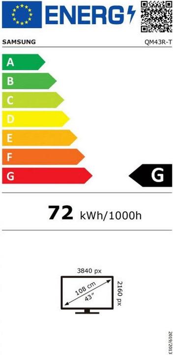 Label énergétique Samsung QM43R-T (3840 x 2160 pixels, 43")
