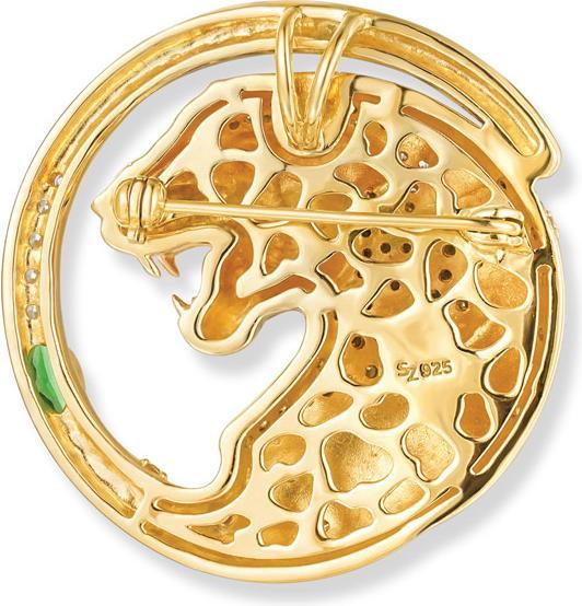Image du produit Seinerzeit Kiani Pendentif/broche léopard (Argent 925, Émail)
