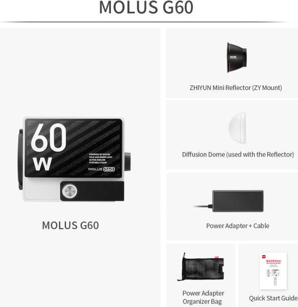 Produktbild Zhiyun Molus G60 (Studioleuchte)