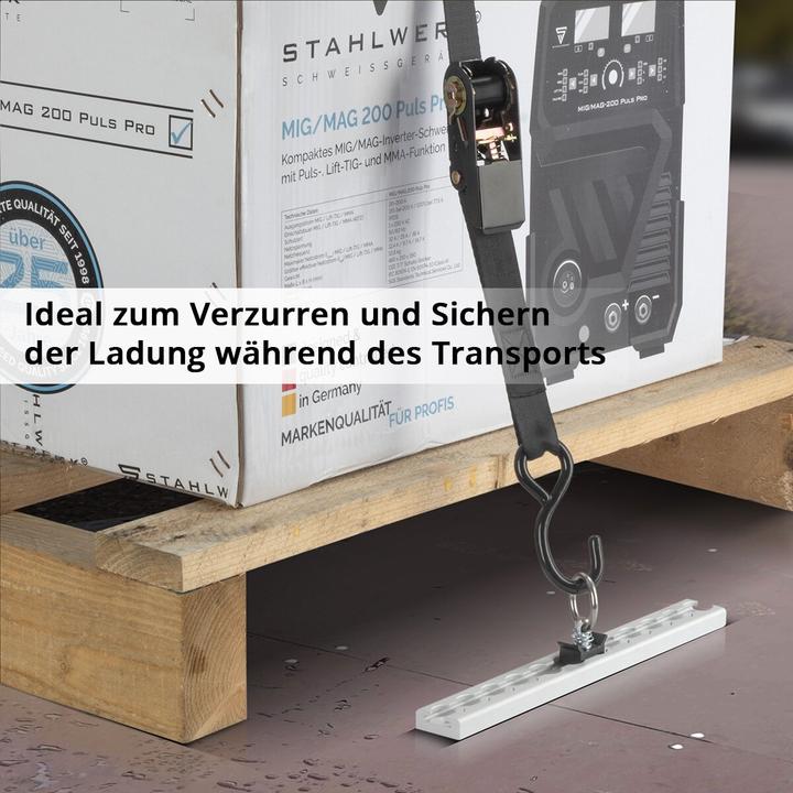 Image du produit Stahlwerk Jeu de 2 rails d'arrimage avec anneaux d'arrimage 50 cm Rails Airlin en aluminium