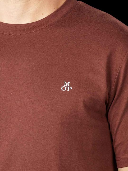 Immagine prodotto Marc O'Polo Short Sleeve T-Shirt Ribbed Collar Crimson Brown (XL)