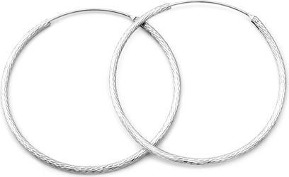 Beneto Glittering silver round earrings AGUC1240 - Diameter: 4.5 centimeters (L)