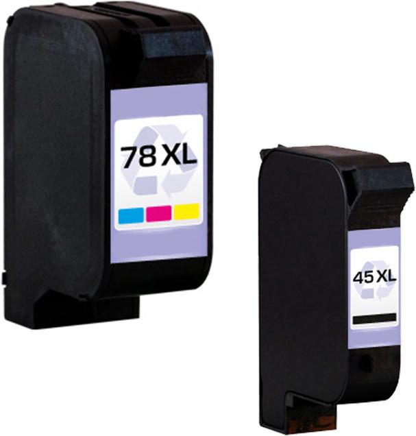 Image du produit Plutoos HP 45XL HP 78XL Cartouches XXL compatibles, jeu de 2 BK+CL (CF, CL)