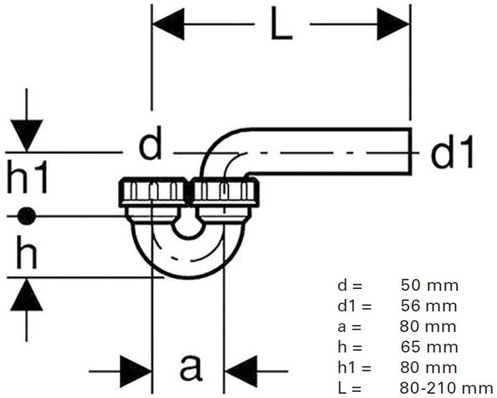 Produktbild Geberit 152.043.16.2 (Röhrensiphon)