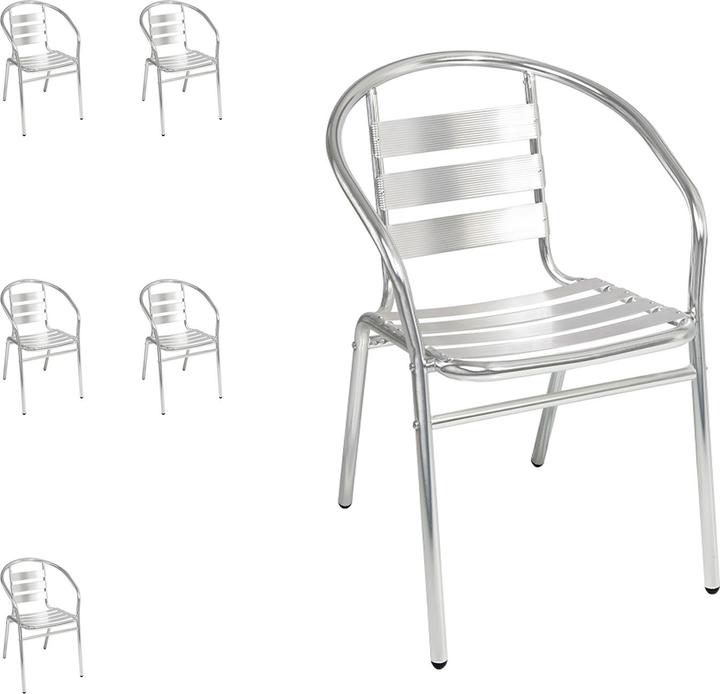 Produktbild Mojawo 6 Stk. stabile Aluminium Bistrostuhl Stapelstuhl Gartenstuhl stapelbar