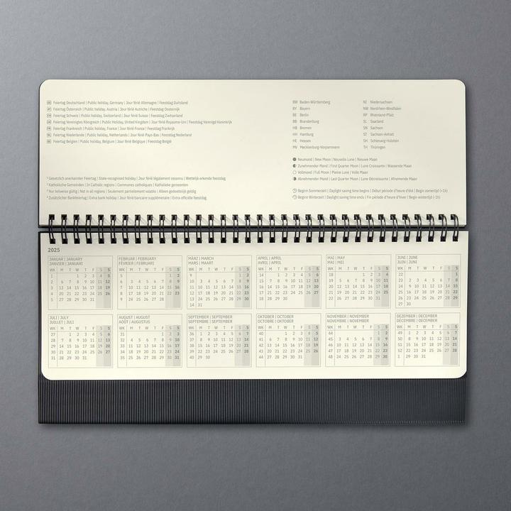 Produktbild Sigel Tischkalender 2025 C2580 1W/2S schwarz 30x14.4cm (13.9 x 30.4 cm, Harter Einband, Deutsch)