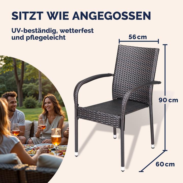 Actual product image Casaria Polyrattan Gartenstühle
