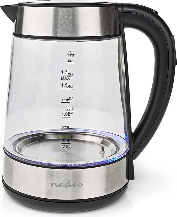 Produktbild Nedis Wasserkocher - Glasgehäuse - Temperaturanzeige - Variable Temperaturen (60, 70, 80, 90, 100 (1.70 l, EU-Stecker)