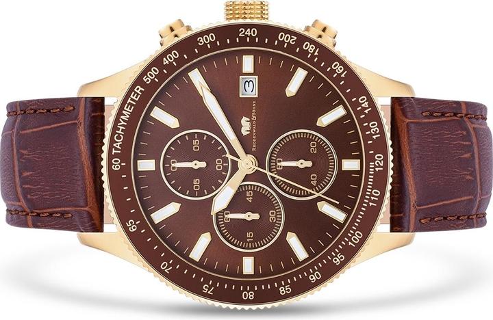 Image du produit Hommes Chronographe Karthago II Cuir véritable Marron - 31950 (Chronographe, 43 mm)