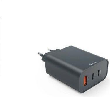 Productafbeelding Hama Snellader, 2x USB-C, USB-A, PD, 65W, antraciet (65 W)