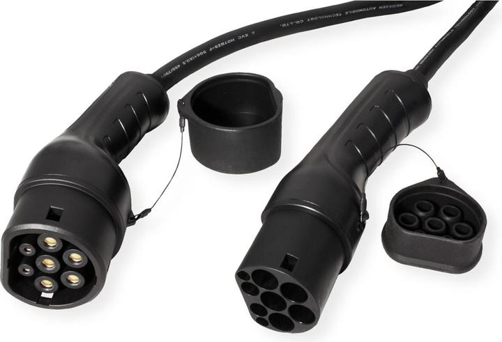 Image du produit Roline Câble de recharge pour voiture électrique Type2, triphasé (Type 2, 22 kW, 32 A, 5 m)
