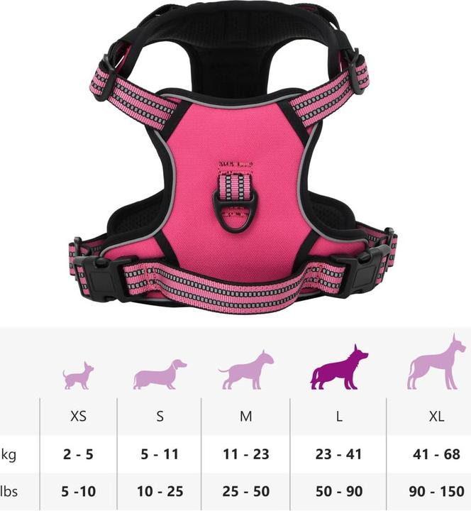 Immagine prodotto VidaXL Pettorina per cani riflettente regolabile (L, Cane, Generale)