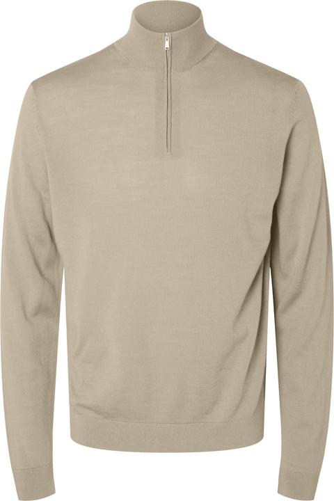 Selected Homme Slhtray Ls Knit Merino Half Zip Noos