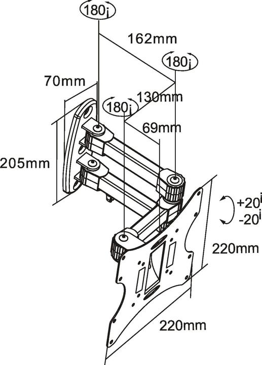 Image du produit InLine 23103a (Mur, 37.01", 30 kg)