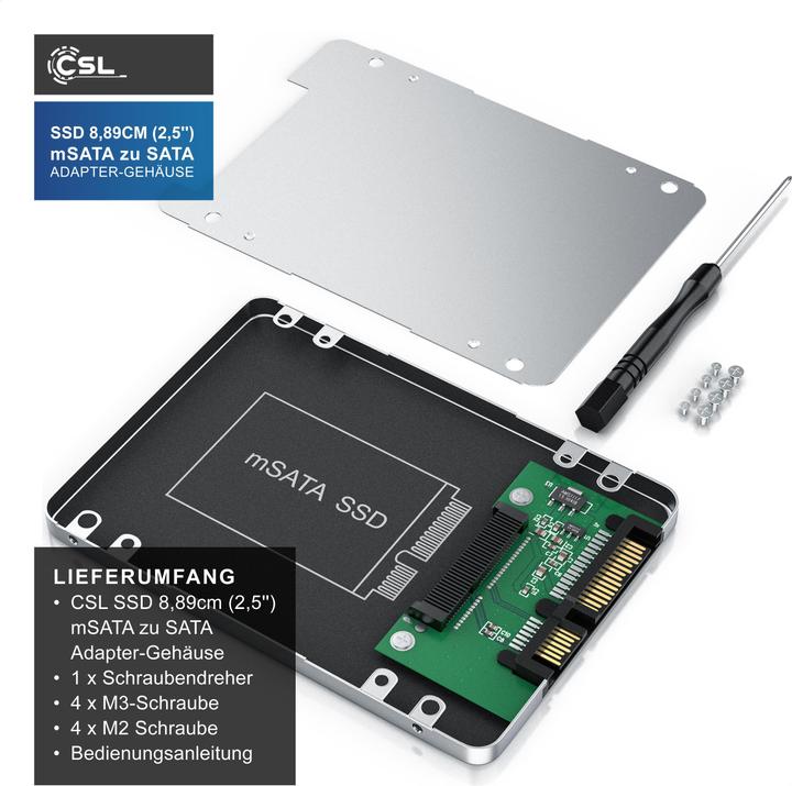 Immagine prodotto CSL Custodia per unità disco rigido da mSATA a SATA