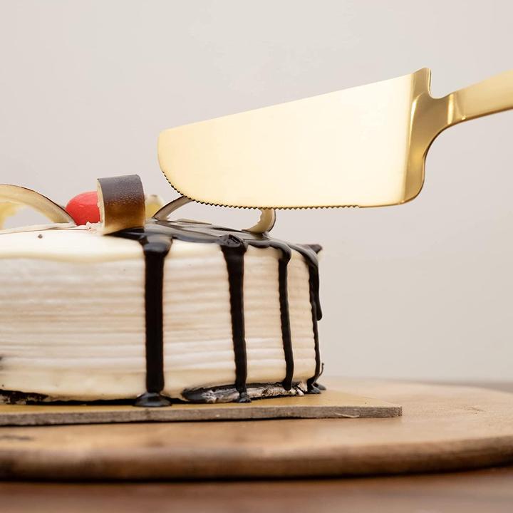 Actual product image JTI Gold-coloured cake spade - stainless steel (Tart knife)