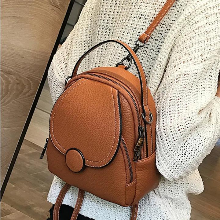 Produktbild Only-Bags.Store Mode Lederrucksack Mini Soft Touch Multifunktionsrucksack Kleine Umhängetasche