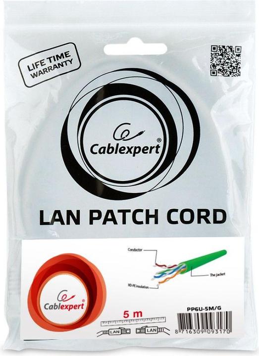 Actual product image Gembird Patch cable (U/UTP, CAT6, 5 m)