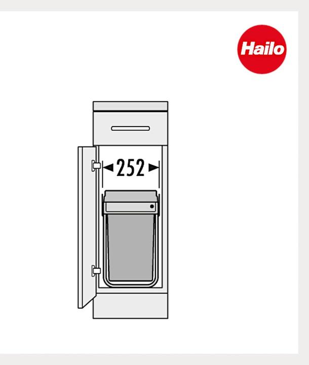 Produktbild Hailo Einbau-Abfallsammler Tandem 2x15L mit Vollauszug, 1947001 (30 l)