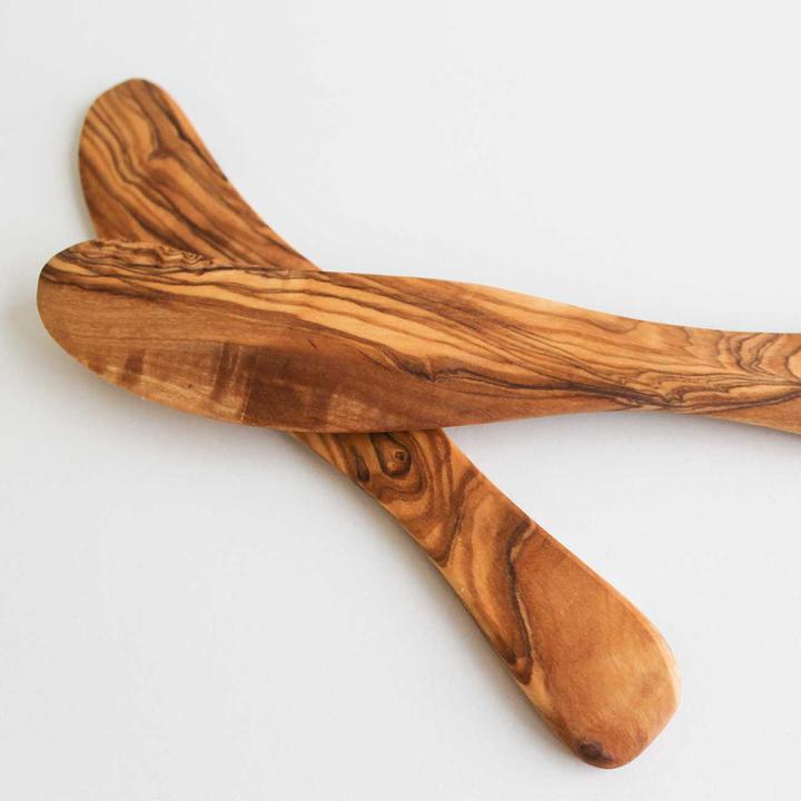Produktbild Natura Punto 2er Set Buttermesser aus Olivenholz (2 Stück, Besteck Set)