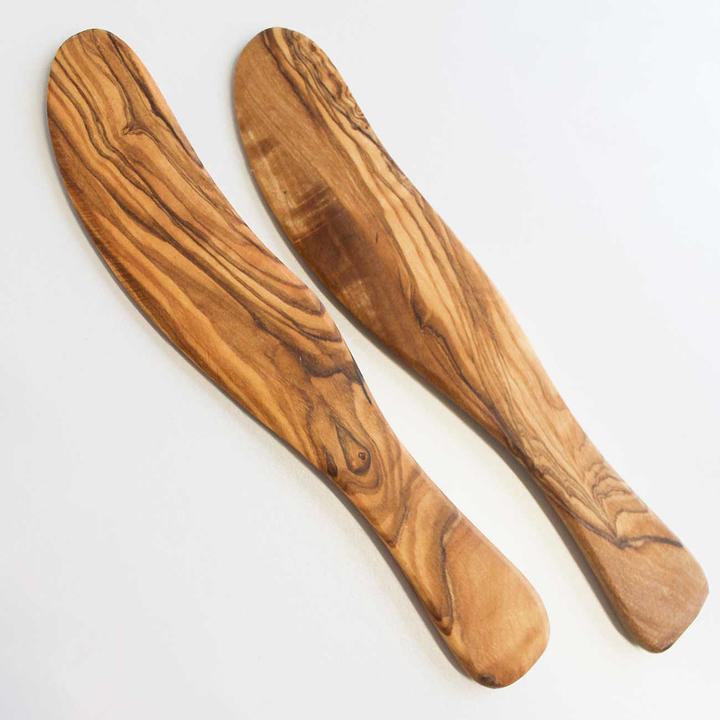 Produktbild Natura Punto 2er Set Buttermesser aus Olivenholz (2 Stück, Besteck Set)