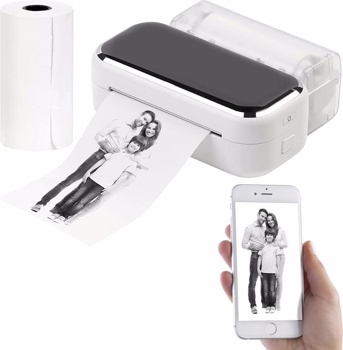 Produktbild Callstel 2-mal: Mobiler XL Akku-Foto-Thermodrucker, Android, iOS, Bluetooth, App, 80mm