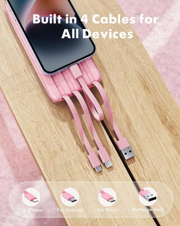 Produktbild Charmast Powerbank mit integrierten Kabel (10000 mAh)