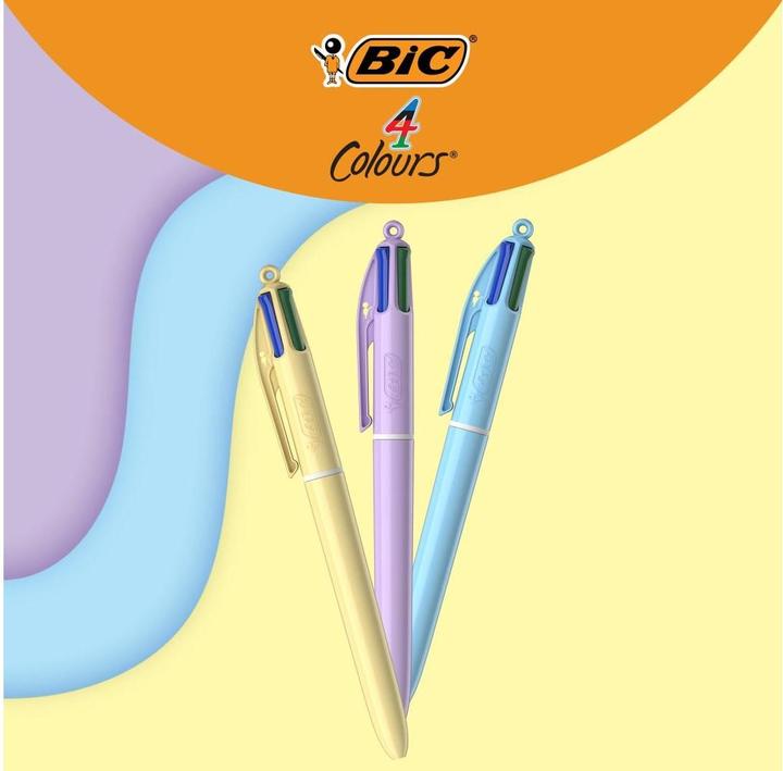 Actual product image Bic Multi-coloured biros 4 Colours Pastel 3 pieces (Blue, Yellow, Lilac, 3 x)