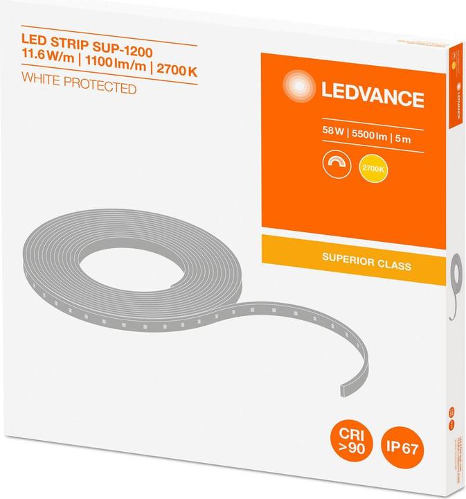 Actual product image Ledvance LED STRIP Flexstrip SUPERIOR-1200 PROTECTED -1200/927/5/IP67 dimmable Made in Austria (Warm white, 500 cm, Indoor)
